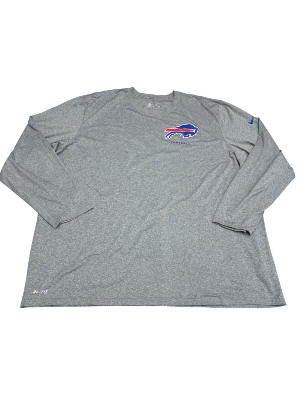 Nike Dri-Fit NFL Apparel Buffalo Bills Football Men's LS Gray T-Shirt, Sz 4XL